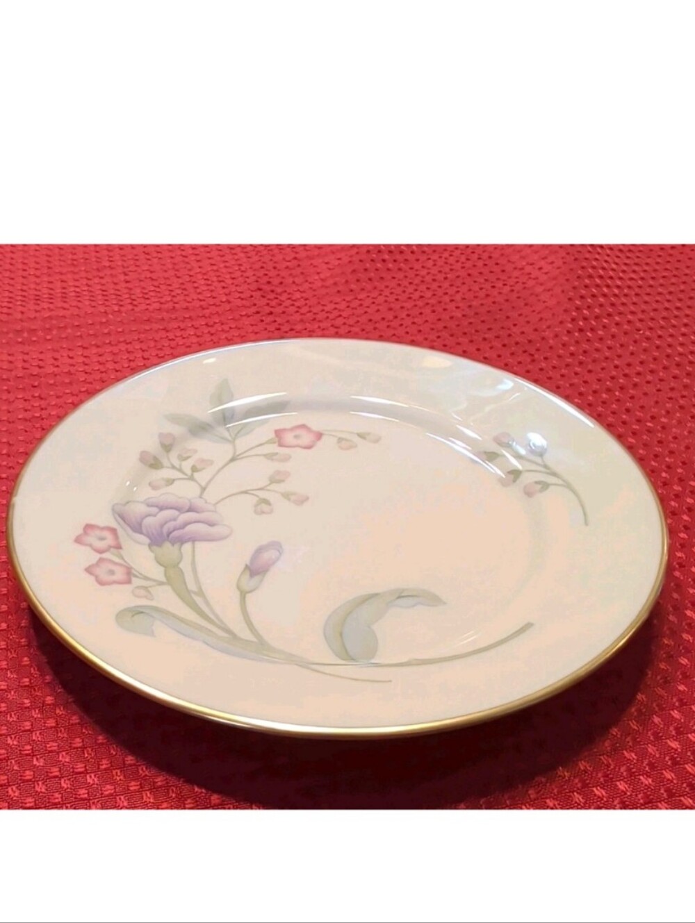 VTG Lenox Heiress Saucer Floral 6 3/8" Cream Gold Trim USA, Small Scratch